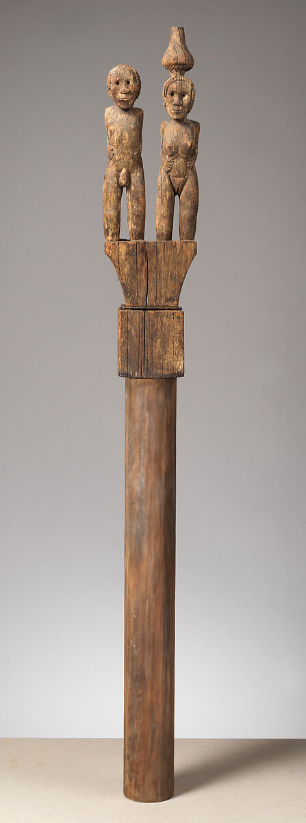 Hazomanga finial, Sakalava artist, Katrafay wood (Cedrelopsis grevei), pigment, Sakalava 
